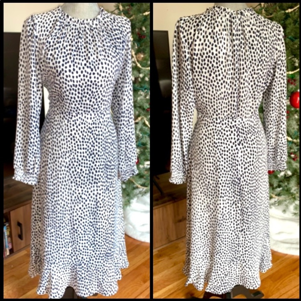J. Crew Beautiful Lightweight L/S Spotted Dress